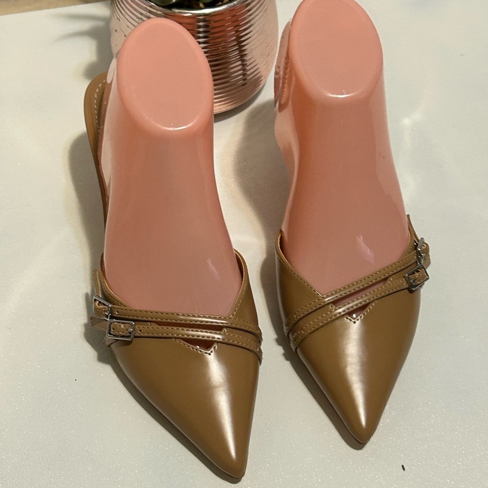 Elegant Tan Women's Pointed-Toe Shoes